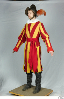 Photos Medieval Guard in cloth armor 4 Medieval clothing Medieval soldier a poses striped suit whole body 0002.jpg